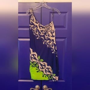 Analili women's size Small dark blue, tan, lime green